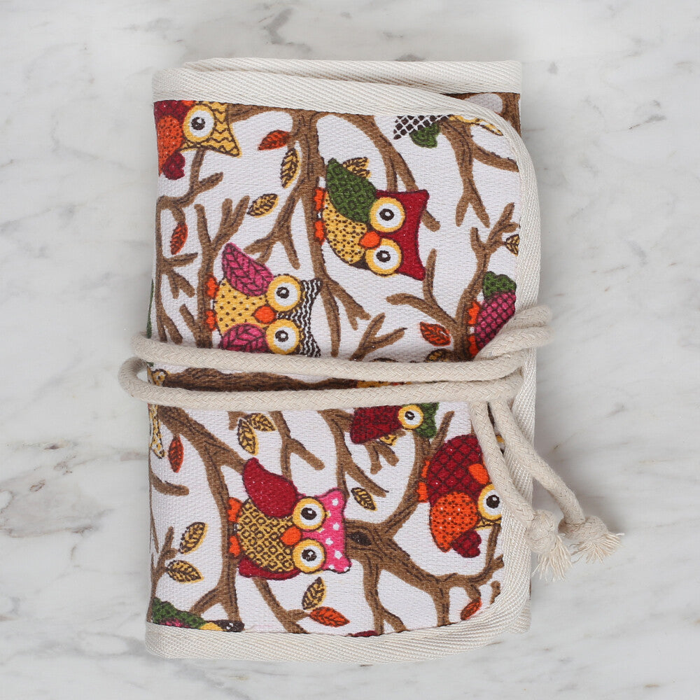 Loren Baykuş Desenli Çantalı Tığ ve Örgü Aksesuarları Seti